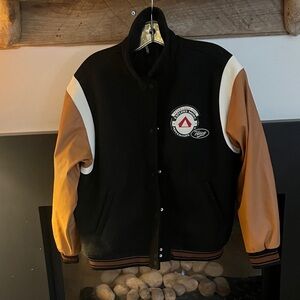 HUF Black and Tan Bomber Jacket Size M